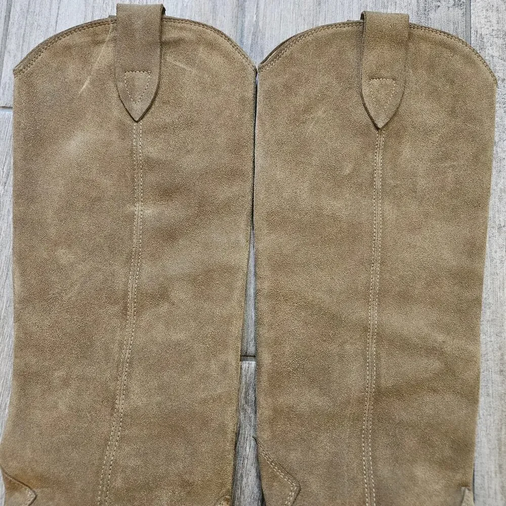 Isabel Marant Denvee Suede Knee High Boots Women EU 38 US 8 Taupe Western‎ - Picture 9 of 16
